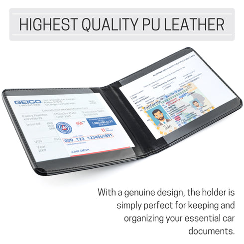 CANOPUS Car Registration and Insurance Holder, Magnetic Closure, Embossed Card Document Holder, Vehicle Glove Box Organizer